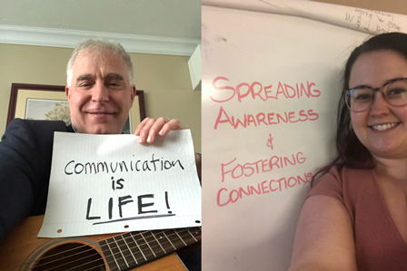 collage of staff photos holding signs photo 3